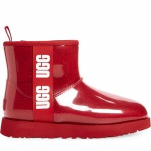 UGG Glossy Red Ankle Boots